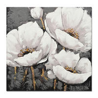 MALBA NA PLÁTNĚ, květiny, 80/80 cm  - Design, dřevo (80/80cm)