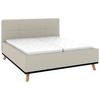 POLSTERBETT Matratze, Lattenrost, Bettkasten 180/200 cm  in Hellgrau  - Eichefarben/Hellgrau, Design, Holz/Textil (180/200cm) - Musterring