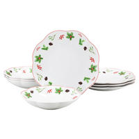 TAFELSERVICE Naomi Weihnachten 8-teilig  - Multicolor/Weiß, Basics, Keramik - Creatable