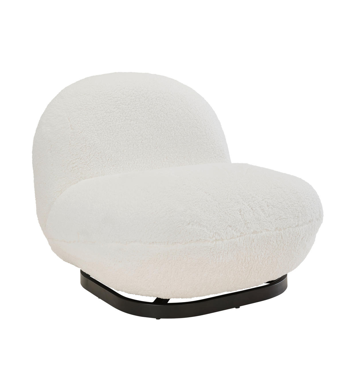 SESSEL in Bouclé Weiß  - Schwarz/Weiß, Trend, Textil/Metall (75/65/83cm) - P & B