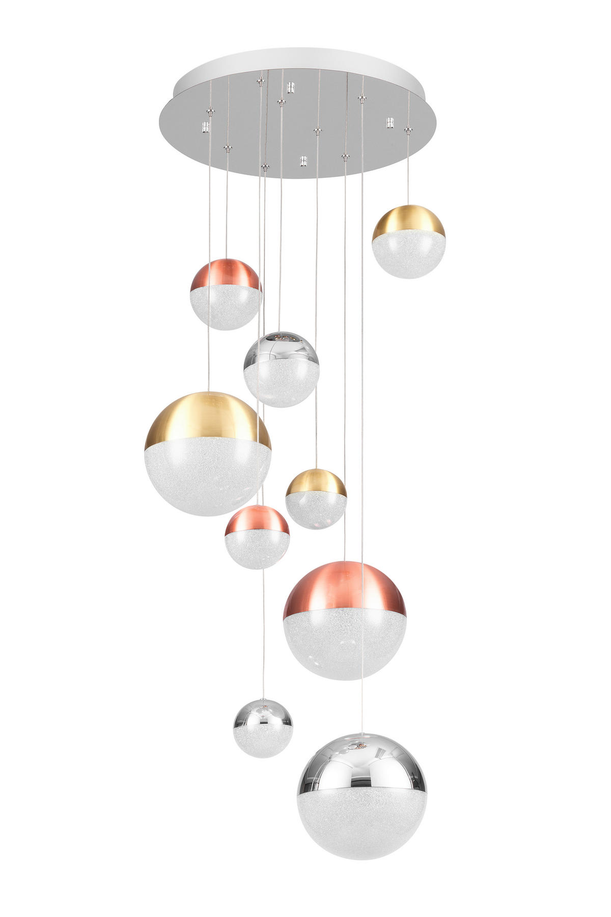 LED-HÄNGELEUCHTE 50/150 cm    - Chromfarben/Messingfarben, Basics, Metall (50/150cm) - Dieter Knoll