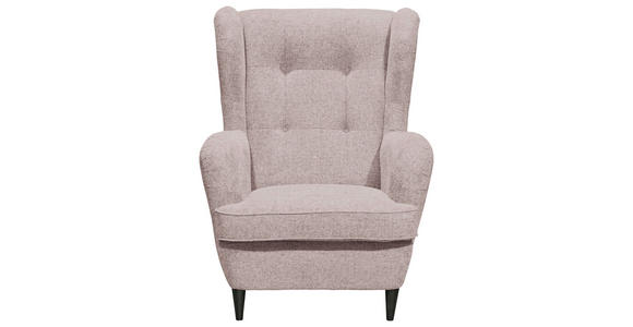 OHRENSESSEL Mikrovelours Rosa  - Schwarz/Rosa, Basics, Holz/Textil (78/102/98cm) - Carryhome