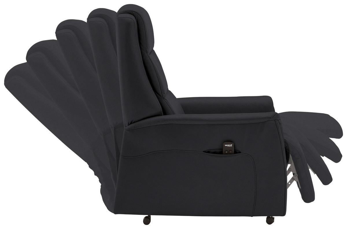 FERNSEHSESSEL Valdera  mit Relaxfunktion, Aufstehhilfe, Rücken echt Echtleder Schwarz  - Schwarz, KONVENTIONELL, Leder/Kunststoff (70/107/88cm) - Livetastic