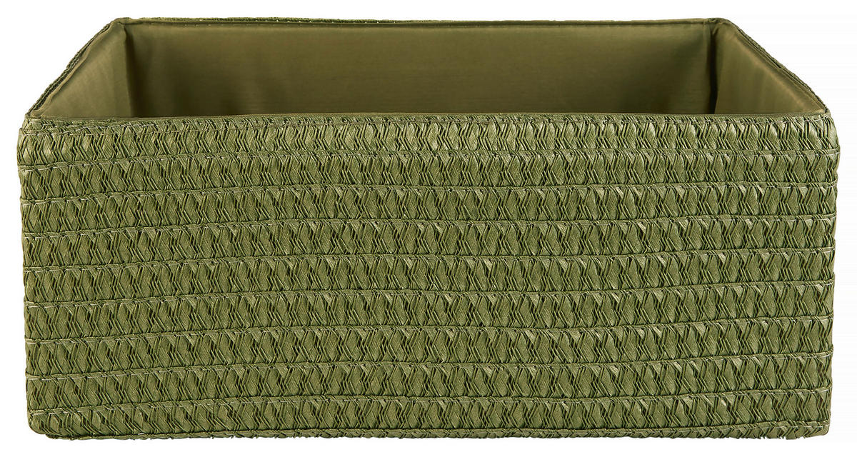 REGALKORB   - Dunkelgrün/Grün, Basics, Kunststoff/Textil (36/26/16cm) - Landscape