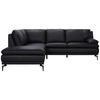ECKSOFA Schwarz Echtleder  - Schwarz, Design, Leder (221/248cm) - MID.YOU