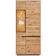 VITRINE  in furniert, massiv Wildeiche Anthrazit, Eichefarben - Eichefarben/Anthrazit, Natur, Glas/Holz (89/200/38cm) - Linea Natura