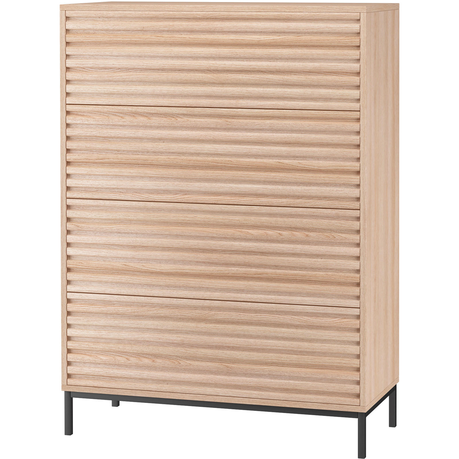 HIGHBOARD   2 Schublade(n)  - Naturfarben, Design, Holzwerkstoff/Metall (80/110/35cm) - MID.YOU