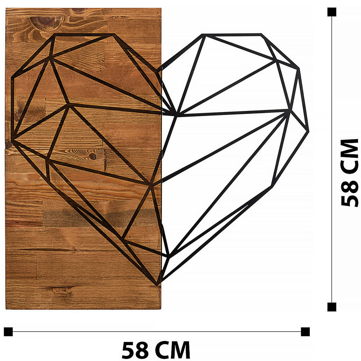 OBJEKTBILD 58/58 cm    - Schwarz/Braun, Basics, Holzwerkstoff (58/58cm)