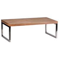 COUCHTISCH Akazie massiv 120/60/40 cm rechteckig Akaziefarben  - Chromfarben/Akaziefarben, Design, Holz/Metall (120/60/40cm) - MID.YOU