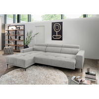 ECKSOFA in Chenille Grau  188/276 cm  - Schwarz/Grau, KONVENTIONELL, Textil/Metall (188/276cm) - Livetastic