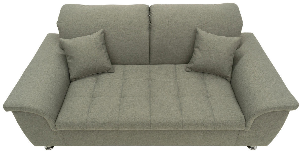 Zweisitzer-Sofa mit Funktion Webstoff Graubraun  - Chromfarben/Graubraun, KONVENTIONELL, Textil/Metall (190/81/105cm) - MID.YOU