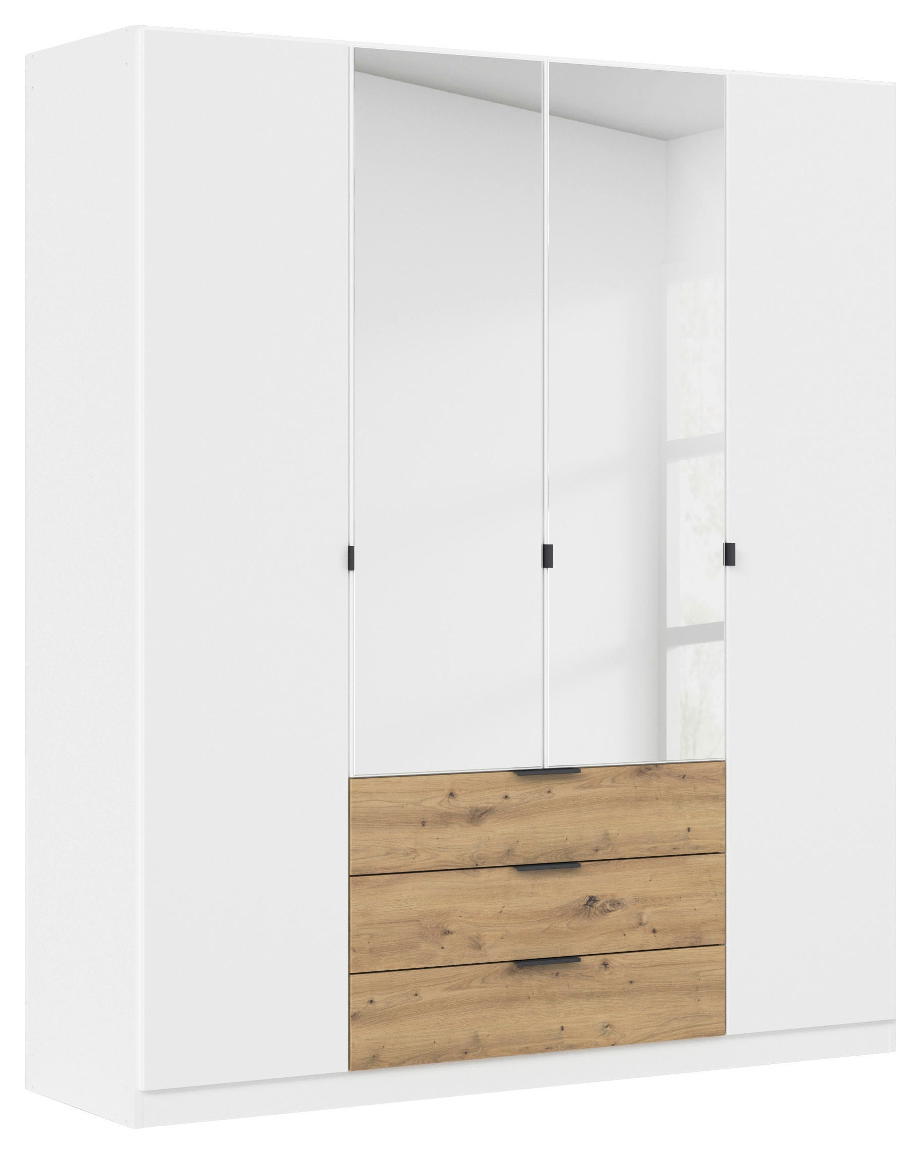 KLEIDERSCHRANK Grau, Weiß, Eiche Artisan  - Eiche Artisan/Weiß, Basics, Glas/Holzwerkstoff (181/210/54cm) - Boxxx