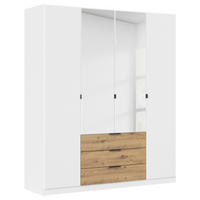 KLEIDERSCHRANK  in Weiß, Eiche Artisan, Grau  - Eiche Artisan/Weiß, Basics, Glas/Holzwerkstoff (181/210/54cm) - Boxxx