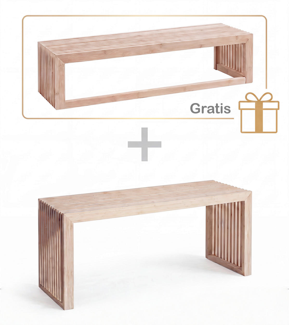 GARDEROBE 2-teilig 104/43/35 cm  - Naturfarben, Design, Holz (104/43/35cm) - Livetastic