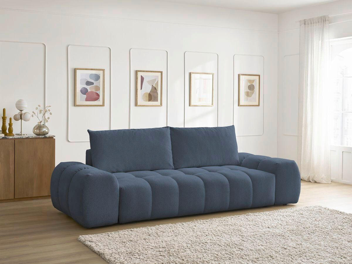 SCHLAFSOFA Flachgewebe Dunkelblau  - Schwarz/Dunkelblau, MODERN, Kunststoff/Textil (278/115/90cm)