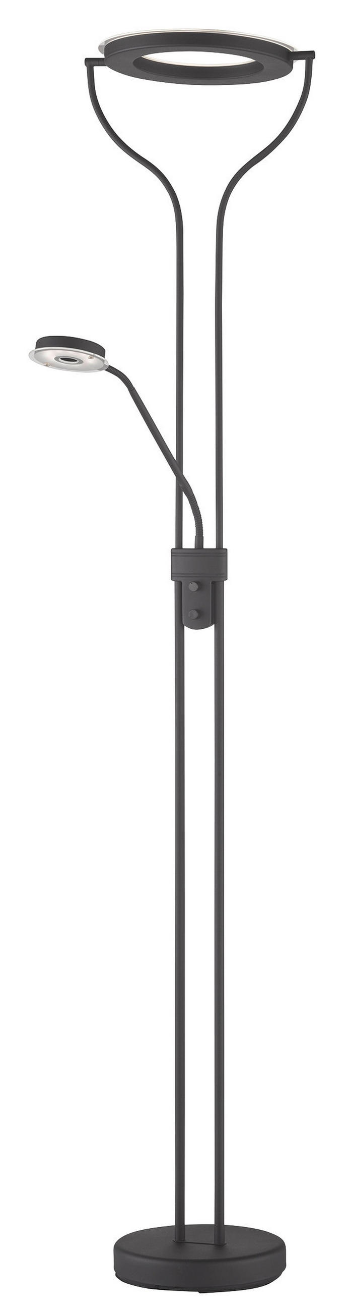 LED-STEHLEUCHTE - Sandfarben/Schwarz, Design, Glas/Metall (36/180cm) - Fischer & Honsel