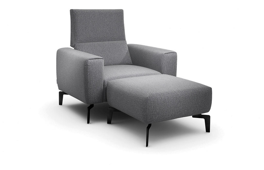 SESSELSET Chenille    - Anthrazit/Schwarz, Design, Textil/Metall (110/85/86-94cm) - SENSOO