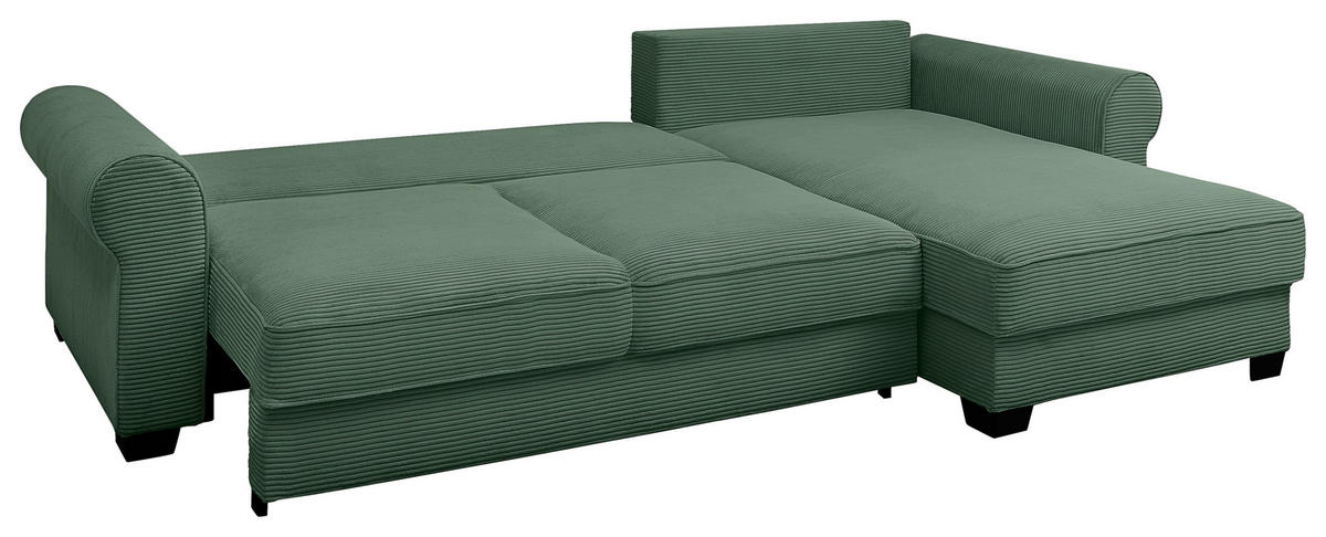 HÖRNSOFFA i manchester mörkgrön  - svart/mörkgrön, Klassisk, textil/plast (318/197cm) - MID.YOU