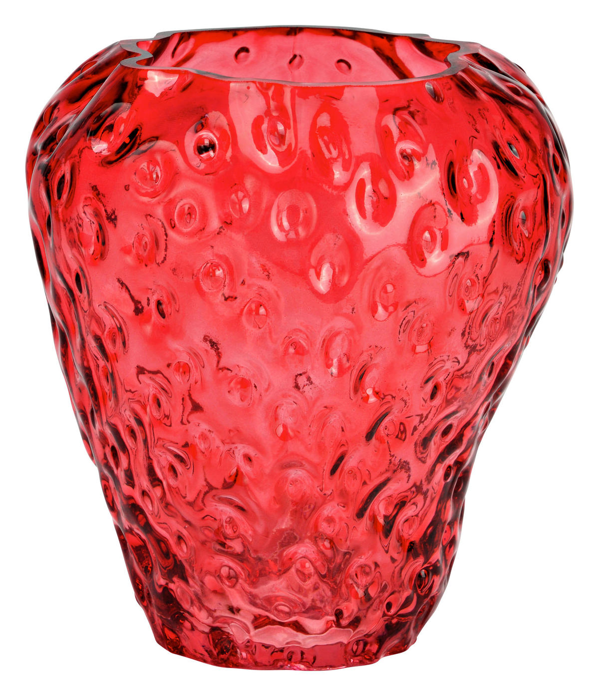 VASE  - Rot, Basics, Glas (15/16/15cm)