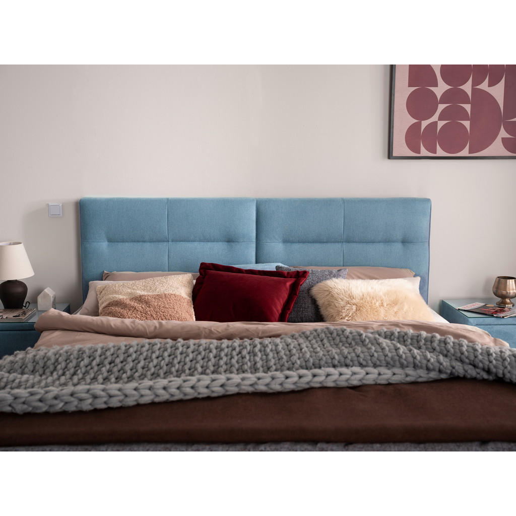 Thumbnail - Esposa Boxspringbett, Pastellblau, Textil, H2 + H3, 7-Zonen, Höhe ca. 21 cm, 240x220 cm, Über- und Sondergrößen erhältli...