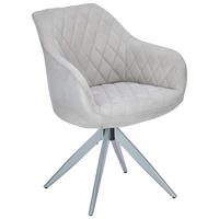 ARMLEHNSTUHL  in Eisen Webstoff  - Hellgrau, Modern, Textil/Metall (59/84/59cm) - Livetastic