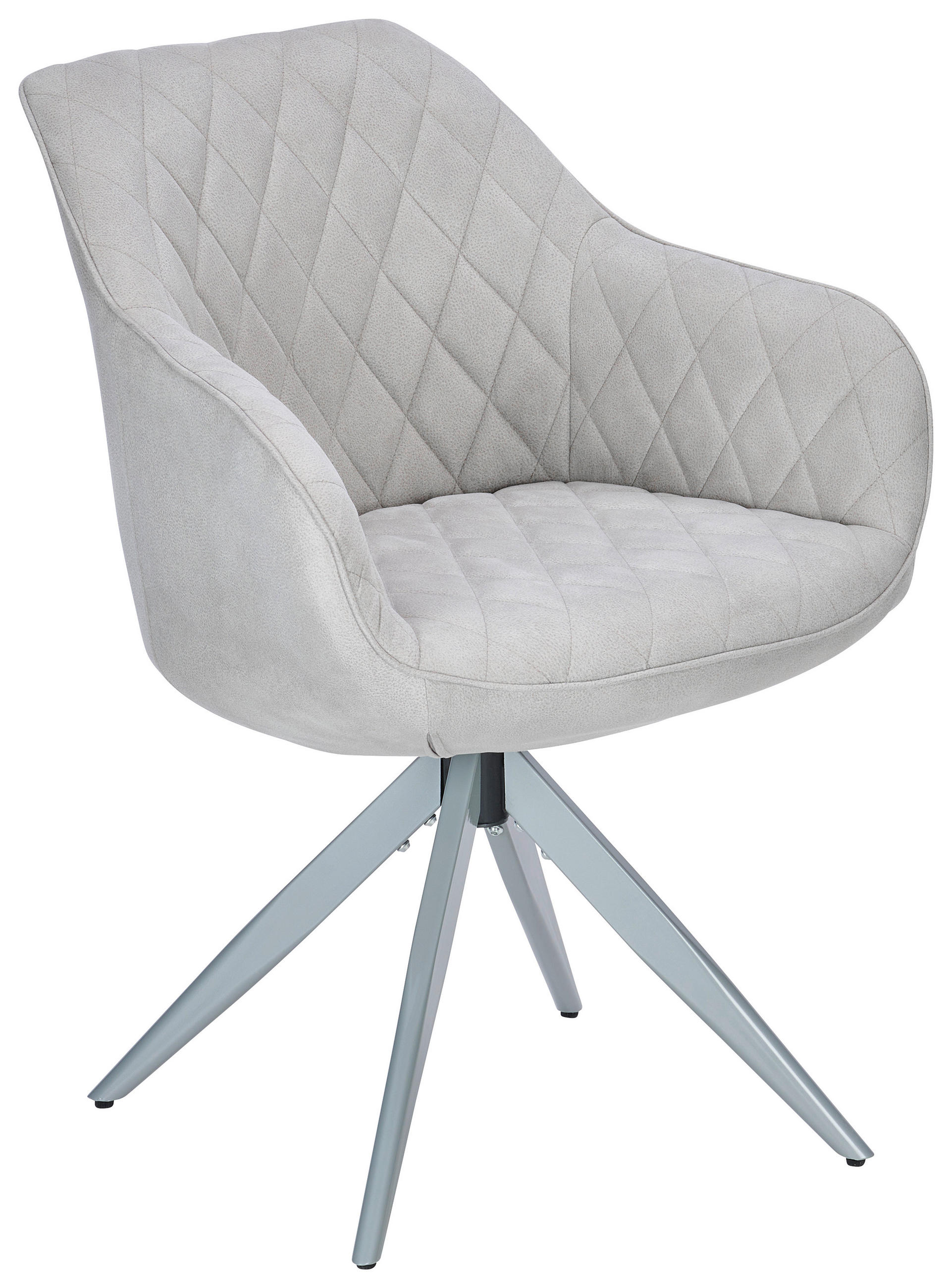 Scaun Cu Brațe din metal, textil, gri deschis