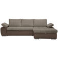 ECKSOFA in Flachgewebe Schlammfarben, Beige  - Schlammfarben/Beige, Design, Kunststoff/Textil (271/175cm) - Xora