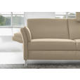 3-SITZER-SOFA Latina in Echtleder Grau   - Alufarben/Grau, Design, Leder/Metall (190/82/99cm) - Dieter Knoll