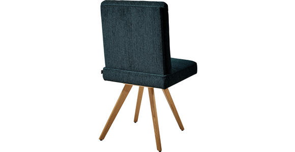 STUHL in Chenille Holz, Textil - Eichefarben/Dunkelblau, Design, Holz/Textil (46/94/58cm) - Dieter Knoll