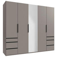 DREHTÜRENSCHRANK  in Sahara  - Schwarz/Sahara, MODERN, Glas/Holzwerkstoff (250/236/58cm) - MID.YOU