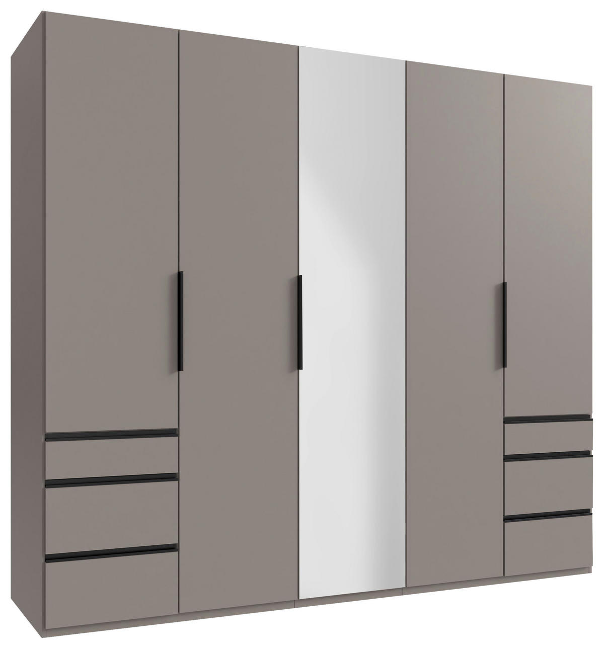 DREHTÜRENSCHRANK  in Sahara  - Schwarz/Sahara, MODERN, Glas/Holzwerkstoff (250/236/58cm) - MID.YOU