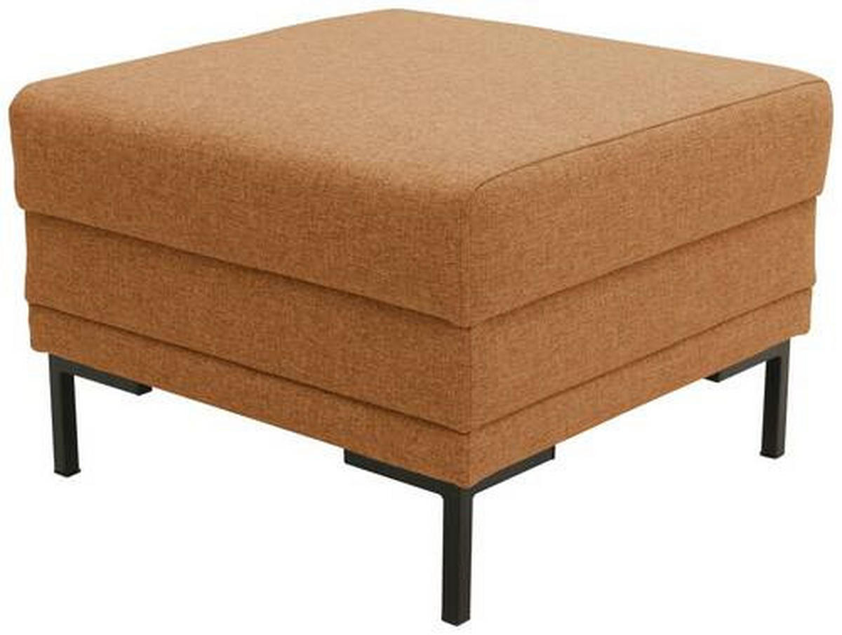 HOCKER Webstoff Messingfarben  - Messingfarben/Schwarz, Design, Textil/Metall (55/45/55cm) - LOOKS by W.Joop