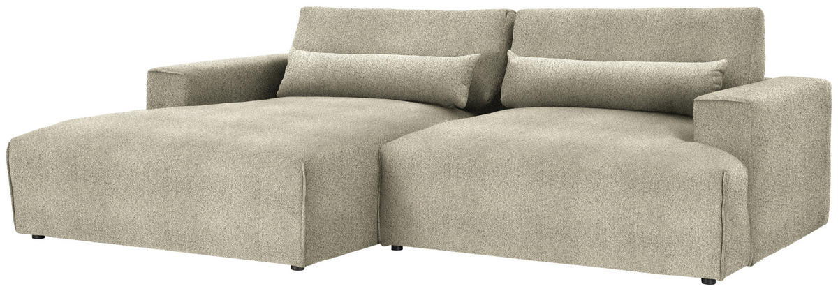 ECKSOFA Chenille Beige  - Beige/Schwarz, Design, Kunststoff/Textil (187/268cm) - Stylife