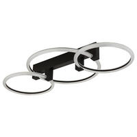 LED-DECKENLEUCHTE Fletcher 76,1/38/11,5 cm  - Transparent/Schwarz, Design, Kunststoff/Metall (76,1/38/11,5cm) - Globo