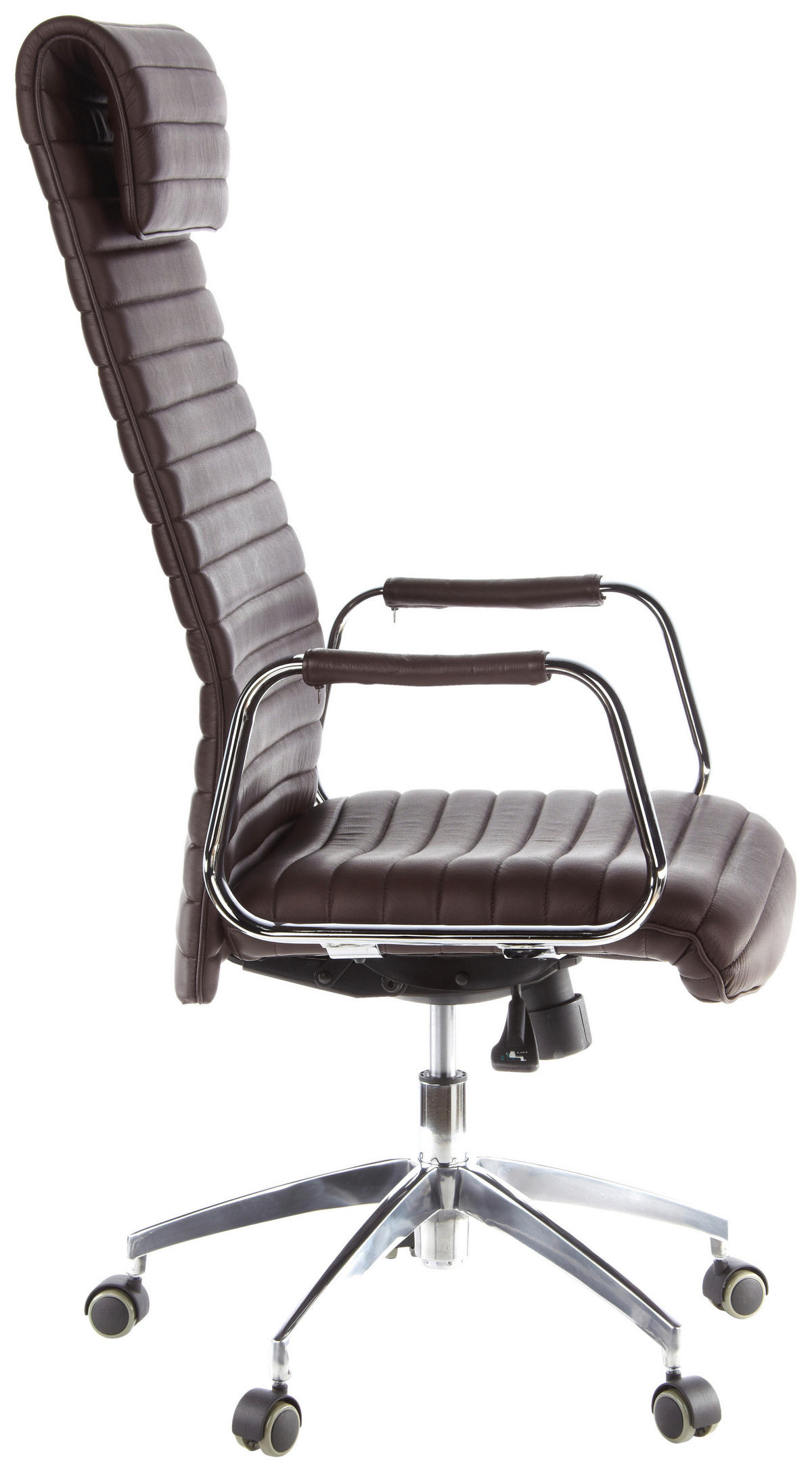 DREHSTUHL Lederlook Silberfarben, Dunkelbraun  - Dunkelbraun/Silberfarben, MODERN, Leder/Kunststoff (59/139/50cm) - MID.YOU