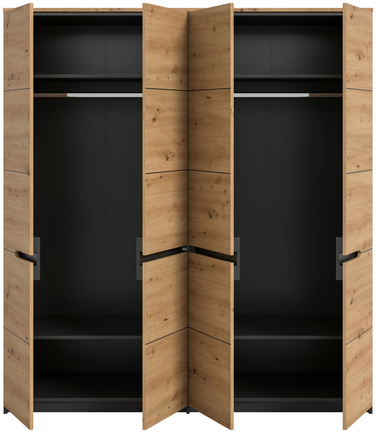 DREHTÜRENSCHRANK 180/198/59 cm,  in Eiche Artisan, 4-türig  - Eiche Artisan, MODERN, Holzwerkstoff (180/198/59cm) - MID.YOU