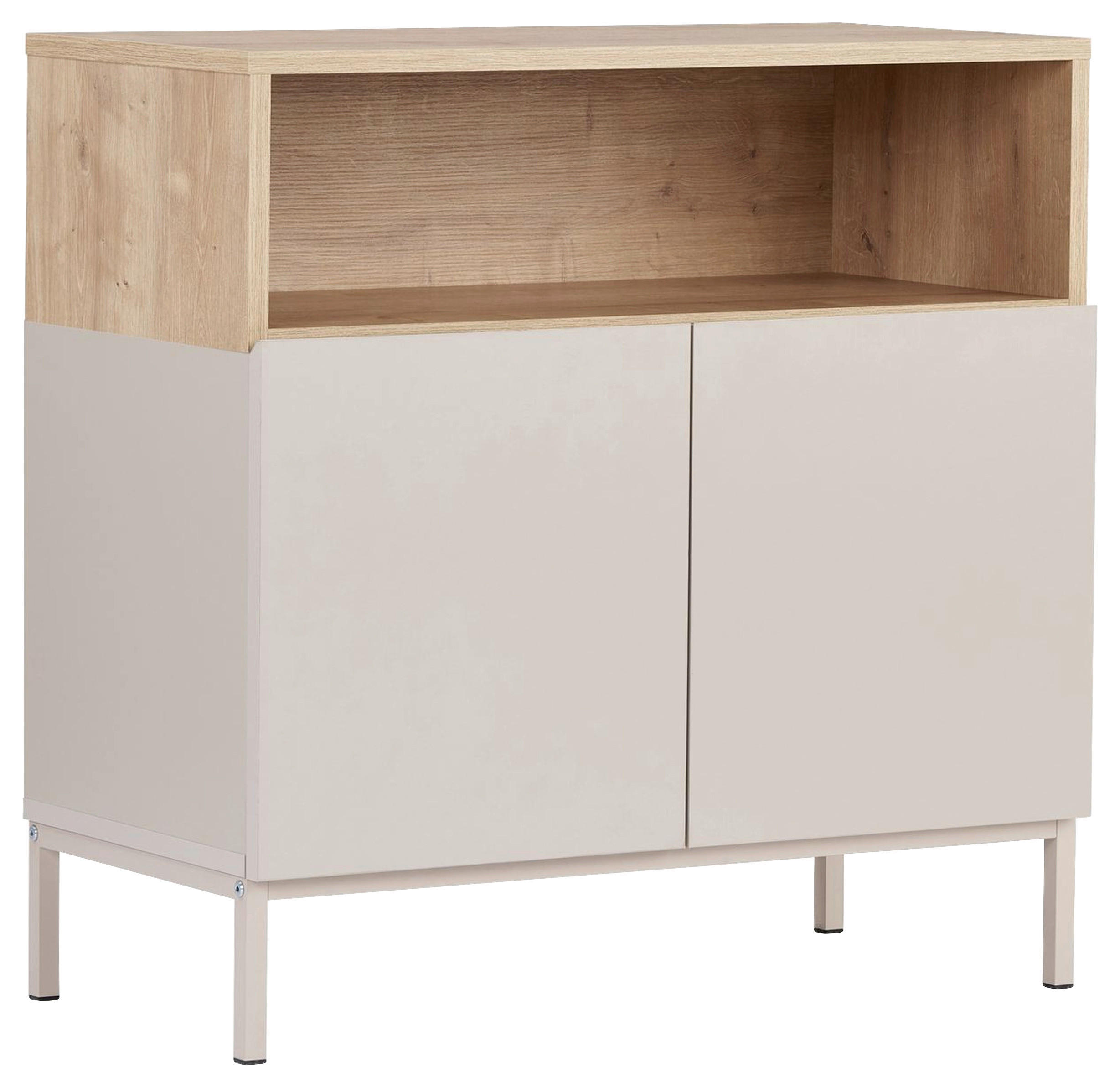 SIDEBOARD  80/80/40 cm  - Sandfarben/Eichefarben, Modern, Holzwerkstoff (80/80/40cm) - MID.YOU