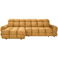 HÖRNSOFFA i velour currygul  - currygul/svart, Design, textil/plast (178/283cm) - Welnova