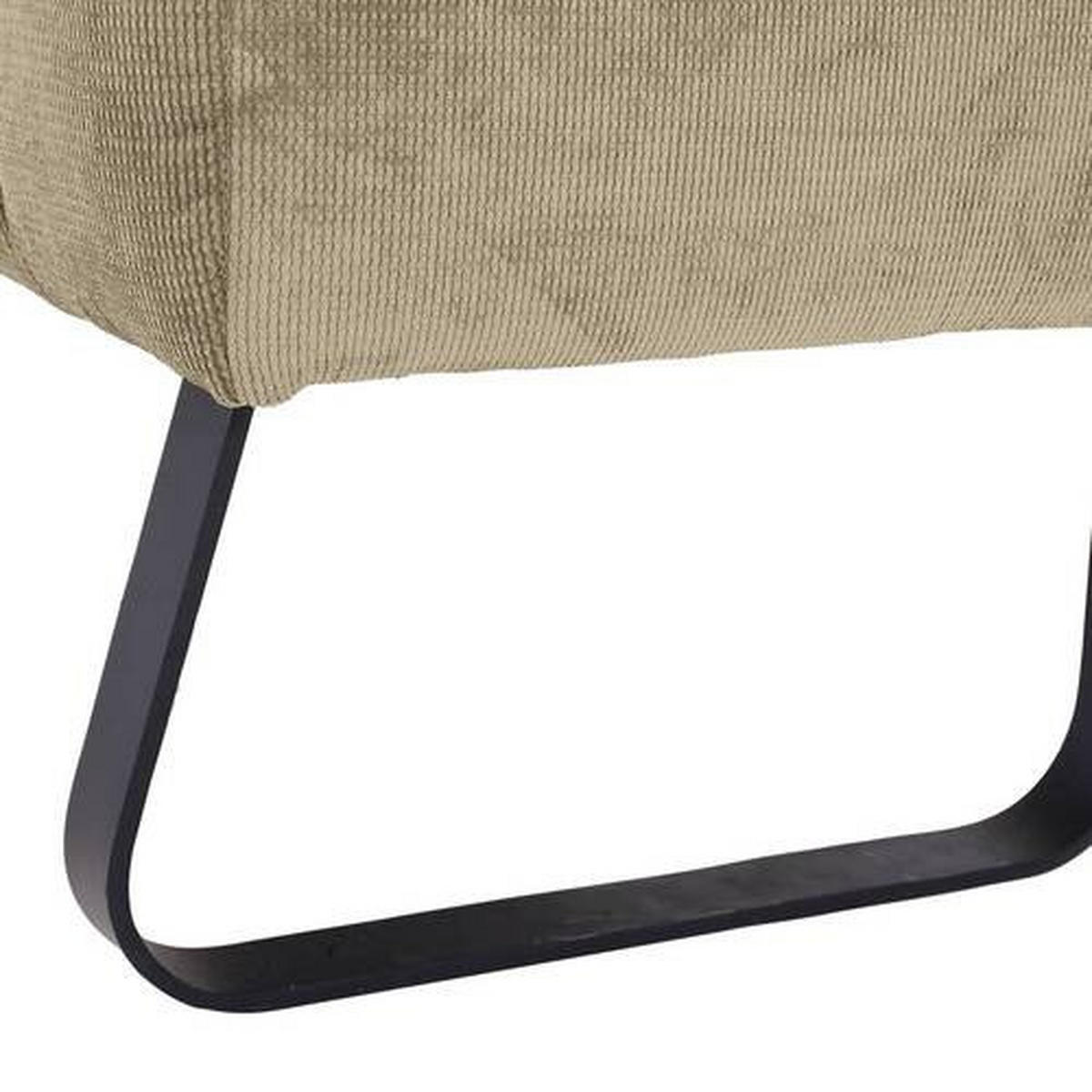 SITZBANK 175/87/77 cm  in Taupe  - Taupe/Schwarz, Design, Textil/Metall (175/87/77cm) - Novel