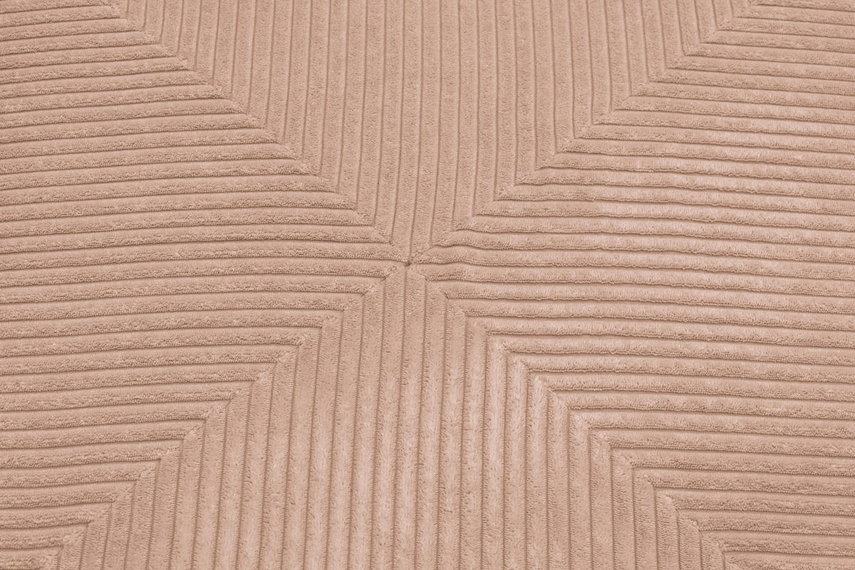 ECKSOFA Rosa, Roségold Cord, Mikrofaser  - Roségold/Schwarz, Design, Kunststoff/Textil (301/69/193cm) - MID.YOU