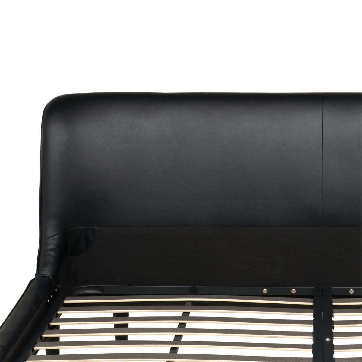 POLSTERBETT 180/200 cm  in Schwarz  - Schwarz, Modern, Leder/Holz (180/200cm) - Livetastic