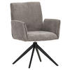 ARMLEHNSTUHL  Sitzfläche 360° drehbar, automatische Rückholfunktion, Stoffauswahl Cord  - Taupe/Schwarz, Design, Textil/Metall (65/90/60cm) - Novel