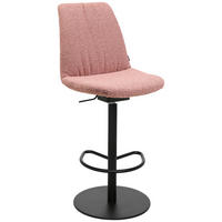 BARHOCKER Flachgewebe Rosa Stahl Sitzfläche 360° drehbar, Lederauswahl, Stoffauswahl  - Schwarz/Rosa, Design, Textil/Metall (59/115,5-126/39cm) - Johann Jakob