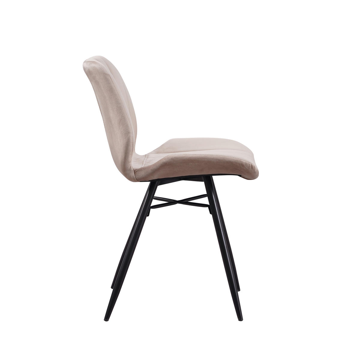 SADA STOLIČIEK 4 kus - čierna/béžová, Modern, kov/textil (47/82/55cm) - MID.YOU