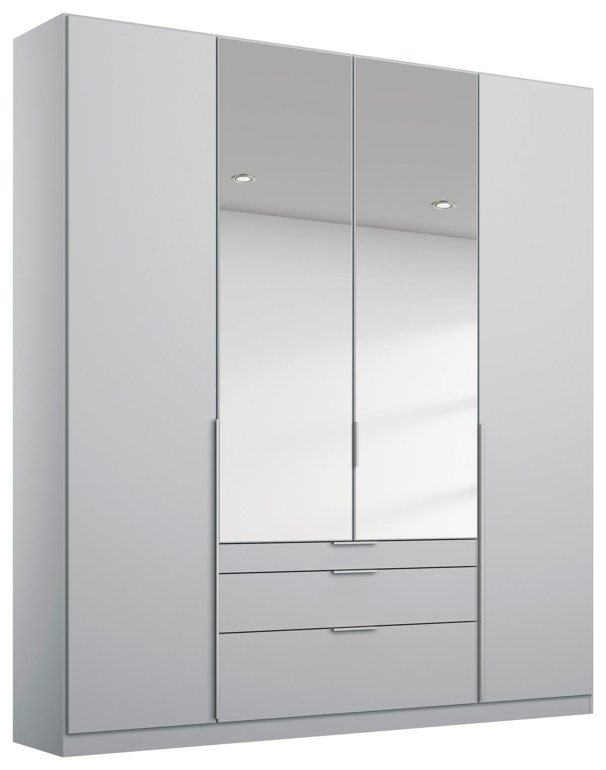 DREHTÜRENSCHRANK 181/229/54 cm 4-türig Hellgrau, Silberfarben  - Silberfarben/Hellgrau, MODERN, Holzwerkstoff (181/229/54cm) - Rauch Möbel