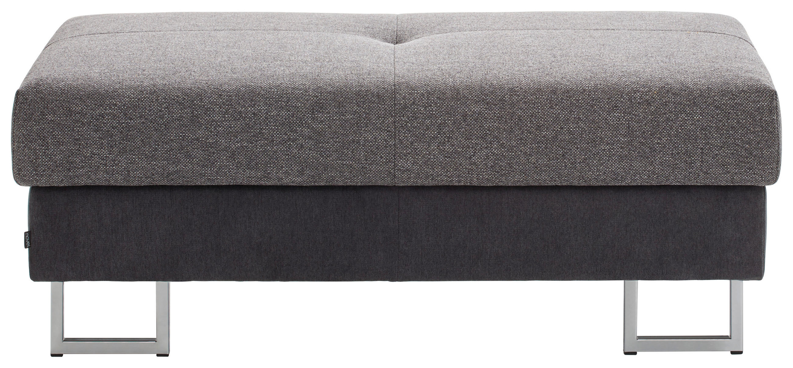 HOCKER Flachgewebe Graphitfarben, Dunkelgrau  - Dunkelgrau/Graphitfarben, Design, Textil/Metall (120/45/60cm) - Novel