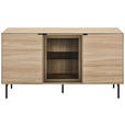 SIDEBOARD  150/80/40 cm  - Eichefarben/Schwarz, KONVENTIONELL, Glas/Holzwerkstoff (150/80/40cm) - Xora