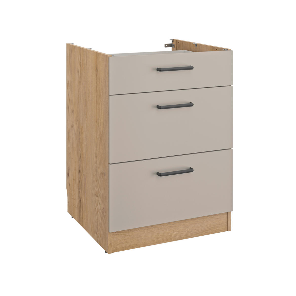 KÜCHENLEERBLOCK   in Beige, Beigebraun  - Beige/Beigebraun, Trend, Holzwerkstoff/Metall (180/211/60cm) - MID.YOU