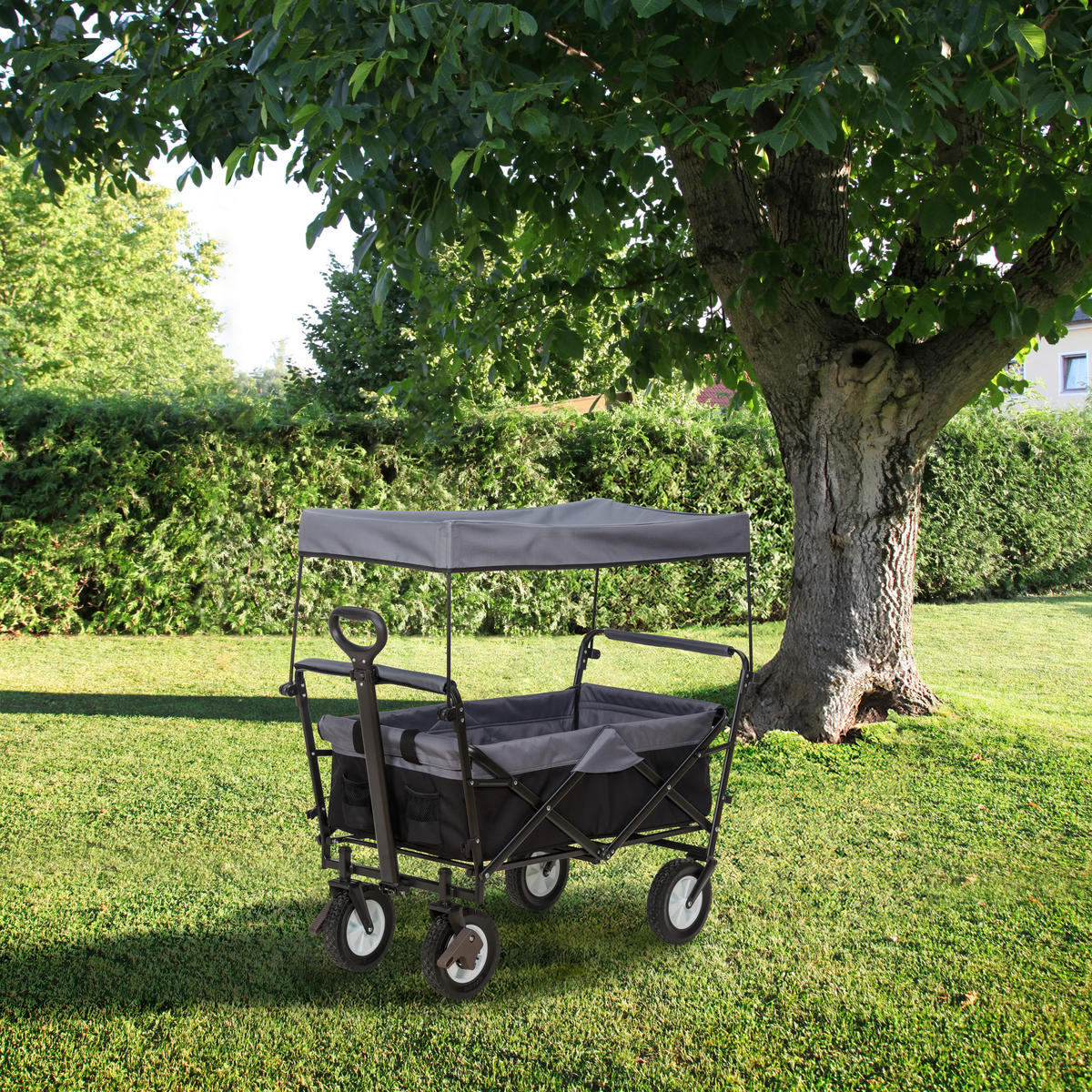BOLLERWAGEN Grau, Schwarz 100/50/102 cm  - Schwarz/Grau, Basics, Kunststoff/Textil (100/50/102cm) - My Baby Lou