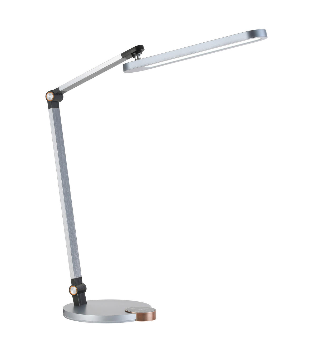 LED ÍRÓASZTALI LÁMPA - krómszínű/fekete, Basics, műanyag/fém (76cm) - Novel